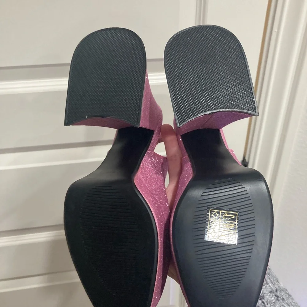 Sugar Thrillz Sparkling Pink Platform Shoes